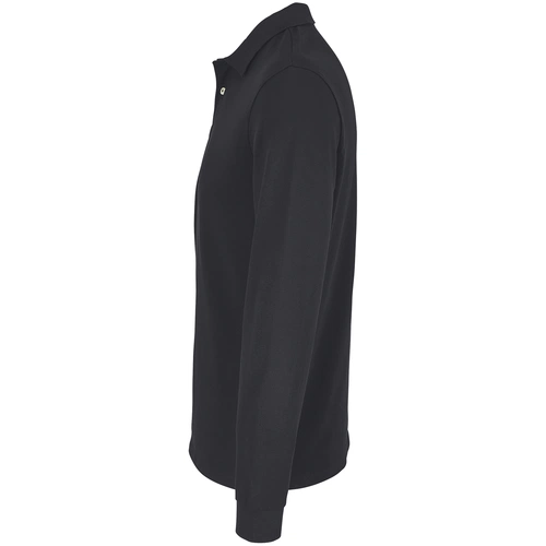 Рубашка поло унисекс с длинным рукавом Pacific LSL, черная Рубашка поло унисекс с длинным рукавом Pacific LSL, черная