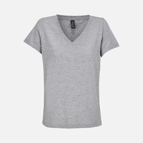 Футболка женская Regent Women с V-образным вырезом, серый меланж Футболка женская Regent Women с V-образным вырезом, серый меланж