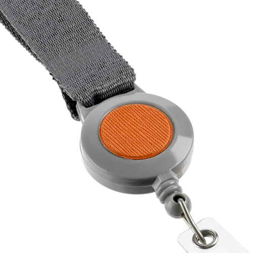 Чехол для пропуска с лентой и ретрактором Devon, оранжевый Чехол для пропуска с лентой и ретрактором Devon, оранжевый