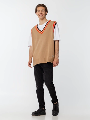 Жилет оверсайз унисекс Cornell в сумке, бежевый Жилет оверсайз унисекс Cornell в сумке, бежевый