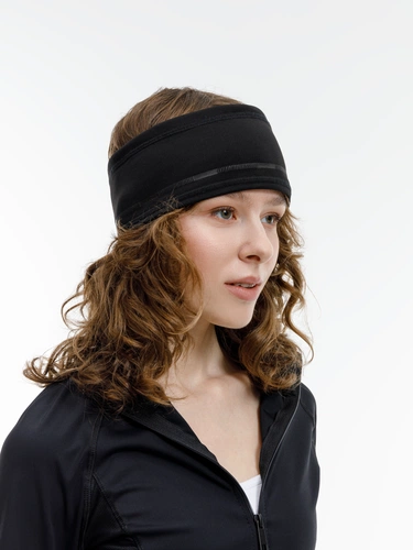 Спортивная повязка утепленная Jogge, черная Спортивная повязка утепленная Jogge, черная