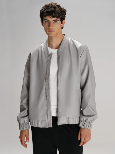 Бомбер из искусственной кожи Univer, серый Бомбер из искусственной кожи Univer, серый