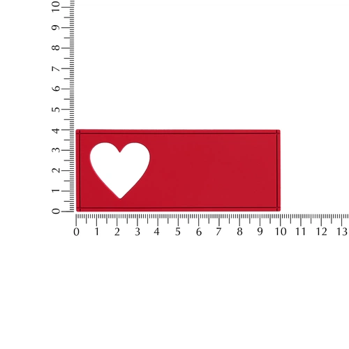 Лейбл из ПВХ с вырубкой «Сердце», красный Лейбл из ПВХ с вырубкой «Сердце», красный