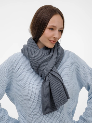 Шарф Nobilis Mono, серый (стальной) Шарф Nobilis Mono, серый (стальной)