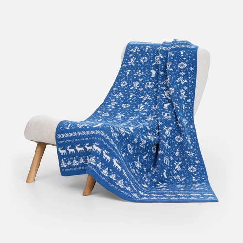 Плед Holidale, синий с молочным Плед Holidale, синий с молочным