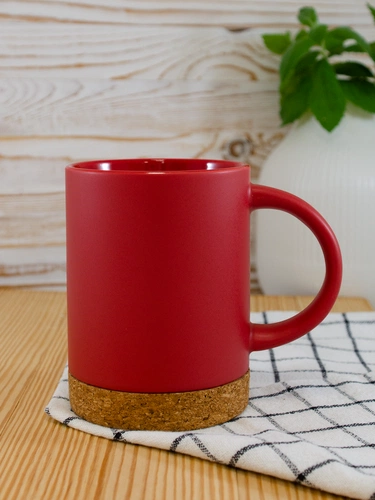Кружка с пробковой подставкой Corky, красная Кружка с пробковой подставкой Corky, красная