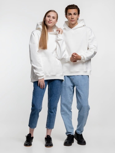 Худи оверсайз Kulonga Comfort Heavy, молочно-белое Худи оверсайз Kulonga Comfort Heavy, молочно-белое