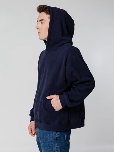 Худи флисовое унисекс Manakin, темно-синее Худи флисовое унисекс Manakin, темно-синее