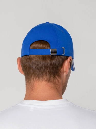 Бейсболка Canopy, ярко-синяя с белым кантом Бейсболка Canopy, ярко-синяя с белым кантом