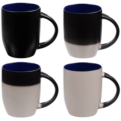 Кружка-хамелеон Melty с ложкой, черная с синим Кружка-хамелеон Melty с ложкой, черная с синим