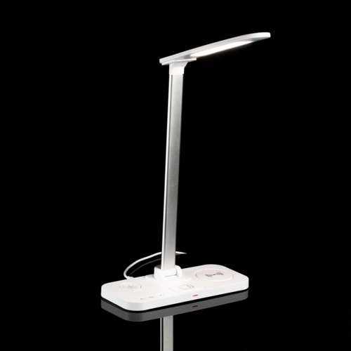 Настольная лампа с беспроводной зарядкой Power Light, белая Настольная лампа с беспроводной зарядкой Power Light, белая