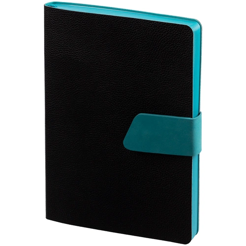 Ежедневник Boom, недатированный, черный с бирюзовым Ежедневник Boom, недатированный, черный с бирюзовым
