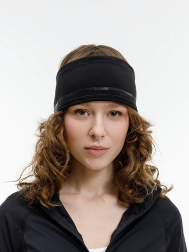 Спортивная повязка утепленная Jogge, черная Спортивная повязка утепленная Jogge, черная