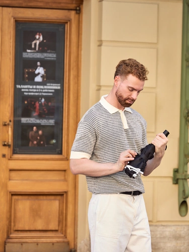 Складной зонт наоборот Savelight со светоотражающим кантом Складной зонт наоборот Savelight со светоотражающим кантом