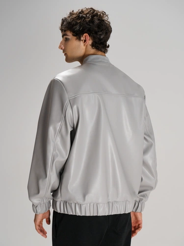 Бомбер из искусственной кожи Univer, серый Бомбер из искусственной кожи Univer, серый