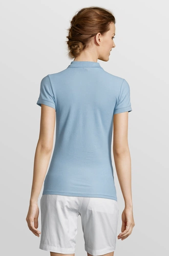 Рубашка поло женская People 210, голубая Рубашка поло женская People 210, голубая