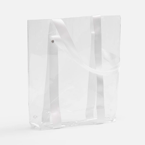 Шопер Clear Fest, ver.2, прозрачный с белыми ручками Шопер Clear Fest, ver.2, прозрачный с белыми ручками