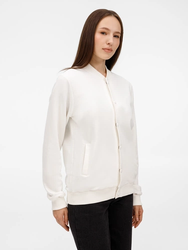 Бомбер унисекс Nuppu, молочно-белый Бомбер унисекс Nuppu, молочно-белый