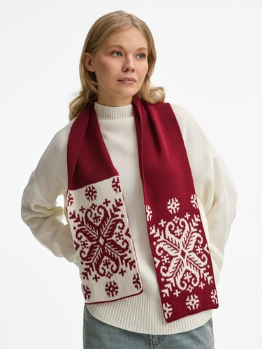 Шарф Wintertude M, красный с белым Шарф Wintertude M, красный с белым