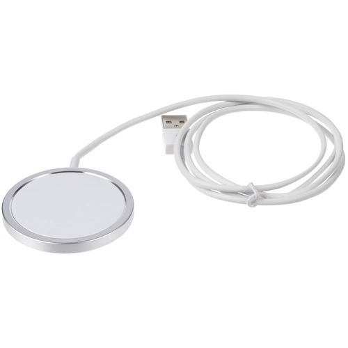 Беспроводное зарядное устройство с магнитами Magmate, серебристое Беспроводное зарядное устройство с магнитами Magmate, серебристое