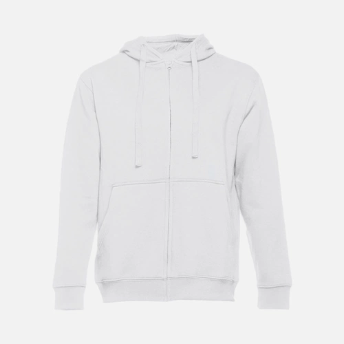 Толстовка мужская на молнии с капюшоном Amsterdam, белая Толстовка мужская на молнии с капюшоном Amsterdam, белая