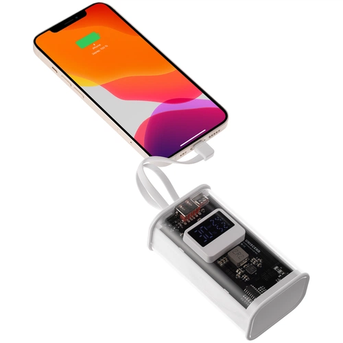 Аккумулятор с быстрой зарядкой Trellis Geek 10000 мАч, белый Аккумулятор с быстрой зарядкой Trellis Geek 10000 мАч, белый