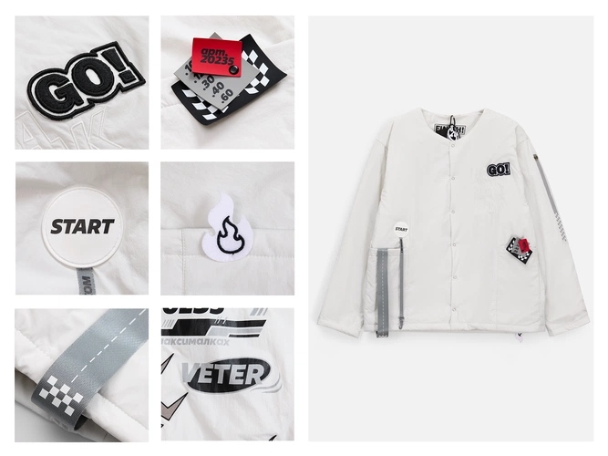 Куртка унисекс Veter, молочно-белая с нанесением и кастомизацией Куртка унисекс Veter, молочно-белая с нанесением и кастомизацией