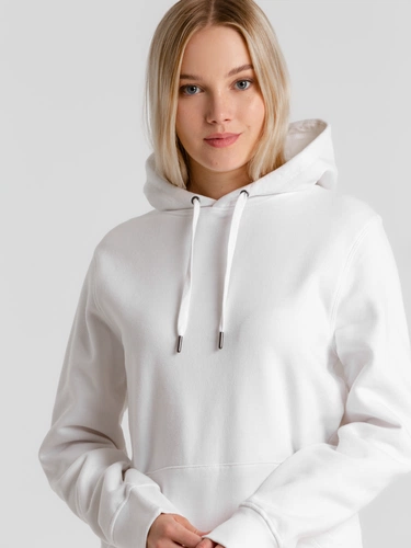 Толстовка с капюшоном унисекс King, белая Толстовка с капюшоном унисекс King, белая