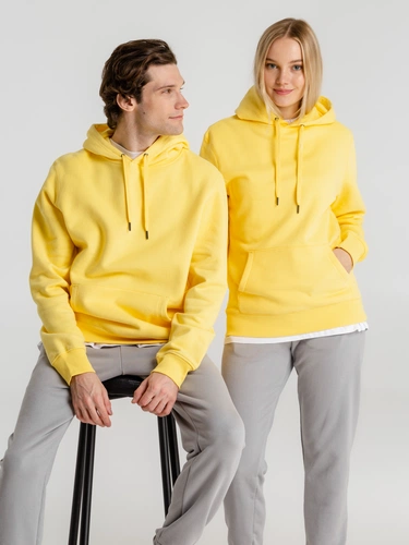 Толстовка с капюшоном унисекс King, желтая Толстовка с капюшоном унисекс King, желтая