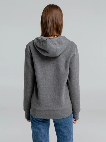 Толстовка на молнии с капюшоном унисекс King, темно-серый меланж Толстовка на молнии с капюшоном унисекс King, темно-серый меланж