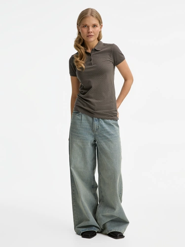 Рубашка поло женская Brandy Women, темно-серая с белым Рубашка поло женская Brandy Women, темно-серая с белым