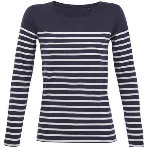 Футболка женская с длинным рукавом Matelot LSL Women, синяя с белым Футболка женская с длинным рукавом Matelot LSL Women, синяя с белым