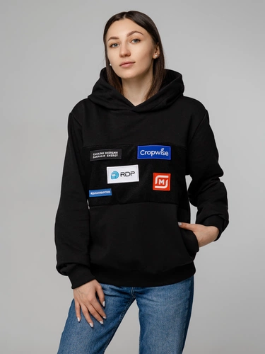 Худи унисекс Patch Catcher со вставкой из липучки, черное Худи унисекс Patch Catcher со вставкой из липучки, черное