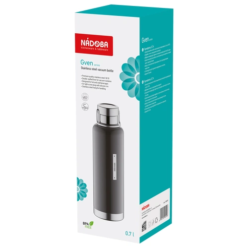 Термобутылка Gven, темно-серая Термобутылка Gven, темно-серая