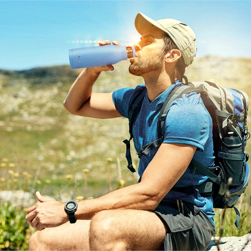 Термобутылка Tabenodo, голубая Термобутылка Tabenodo, голубая