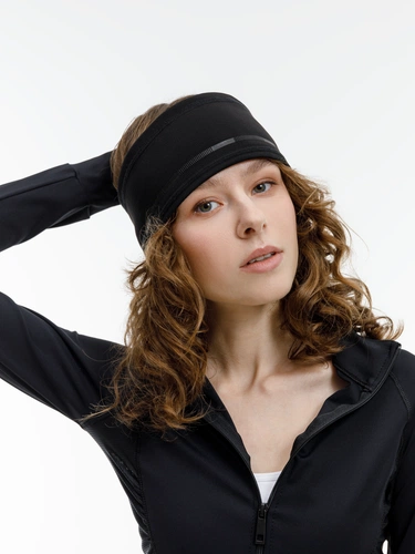 Спортивная повязка утепленная Jogge, черная Спортивная повязка утепленная Jogge, черная