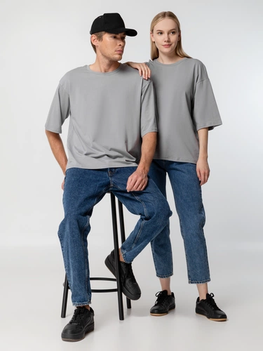 Футболка унисекс оверсайз Street Vibes, серая Футболка унисекс оверсайз Street Vibes, серая