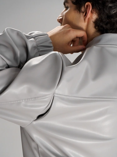 Бомбер из искусственной кожи Univer, серый Бомбер из искусственной кожи Univer, серый