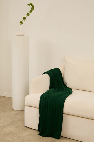 Плед Tressa, темно-зеленый Плед Tressa, темно-зеленый