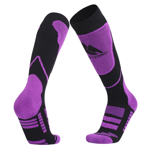 Термоноски высокие Monterno Sport, черные с фиолетовым Термоноски высокие Monterno Sport, черные с фиолетовым