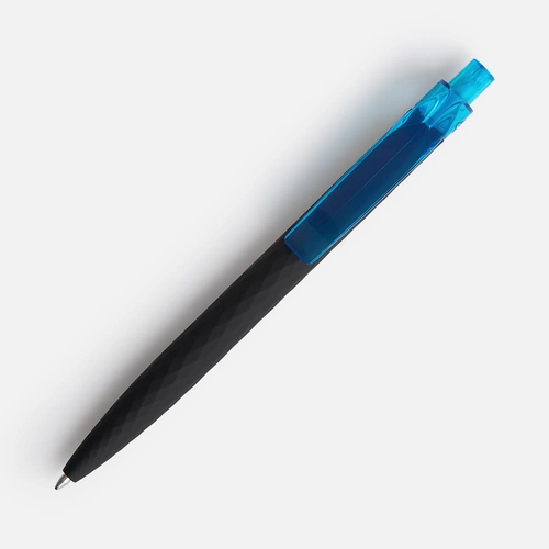 Ручка шариковая Prodir QS01 PRT-T Soft Touch, черная с голубым Ручка шариковая Prodir QS01 PRT-T Soft Touch, черная с голубым