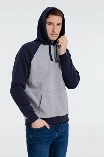 Толстовка унисекс Seattle, серый меланж с темно-синим Толстовка унисекс Seattle, серый меланж с темно-синим