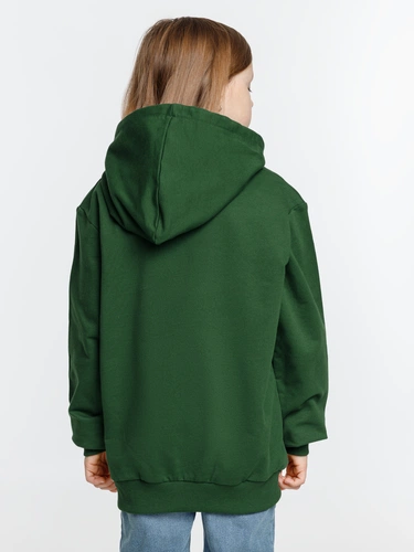 Толстовка с капюшоном детская Kirenga Kids, темно-зеленая Толстовка с капюшоном детская Kirenga Kids, темно-зеленая