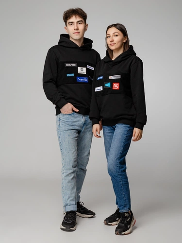 Худи унисекс Patch Catcher со вставкой из липучки, черное Худи унисекс Patch Catcher со вставкой из липучки, черное