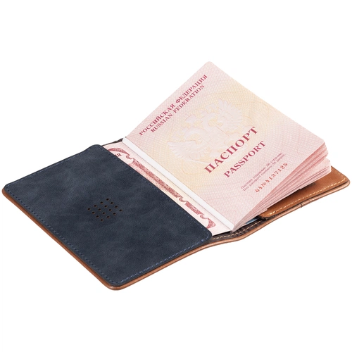 Обложка для паспорта Kalsa Palermo, синяя Обложка для паспорта Kalsa Palermo, синяя
