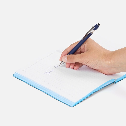 Ручка шариковая Pointer Soft Touch со стилусом, темно-синяя Ручка шариковая Pointer Soft Touch со стилусом, темно-синяя
