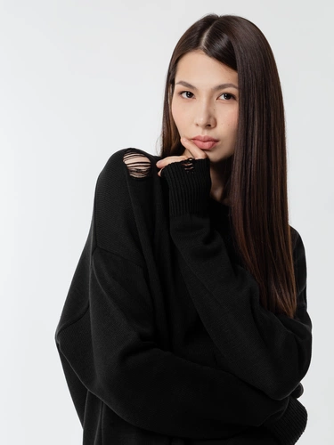 Джемпер оверсайз унисекс Grunge, черный Джемпер оверсайз унисекс Grunge, черный