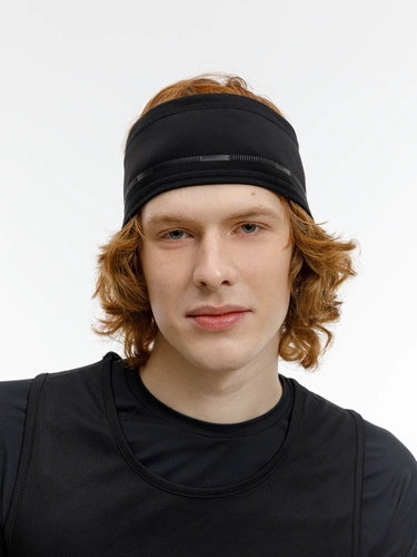 Спортивная повязка утепленная Jogge, черная Спортивная повязка утепленная Jogge, черная