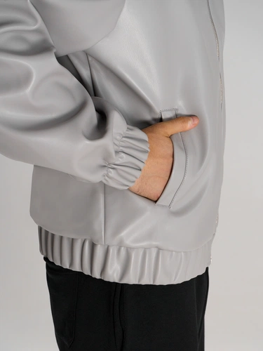 Бомбер из искусственной кожи Univer, серый Бомбер из искусственной кожи Univer, серый