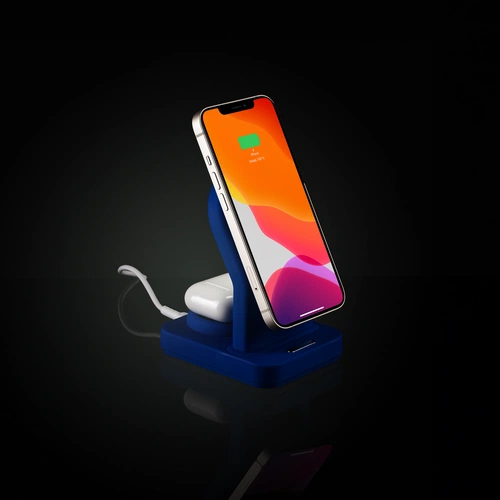 Зарядная станция с подсветкой Cooper Duo, синяя Зарядная станция с подсветкой Cooper Duo, синяя